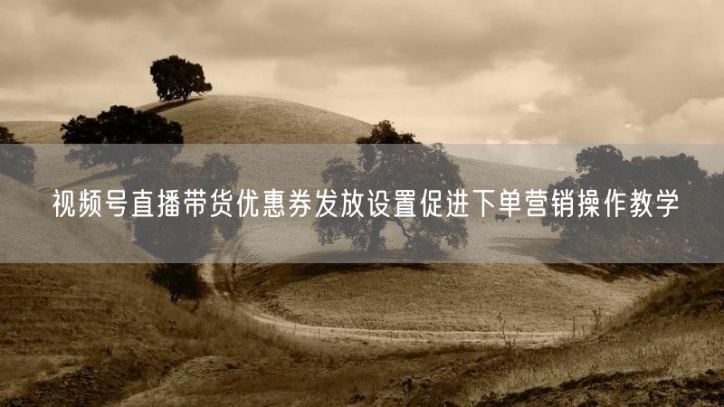 视频号直播带货优惠券发放设置促进下单营销操作教学