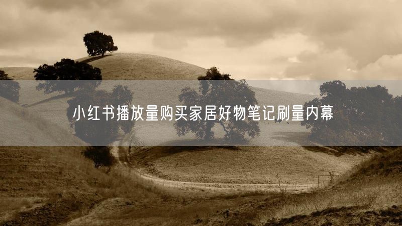 小红书播放量购买家居好物笔记刷量内幕