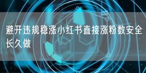 避开违规稳涨小红书直接涨粉数安全长久做
