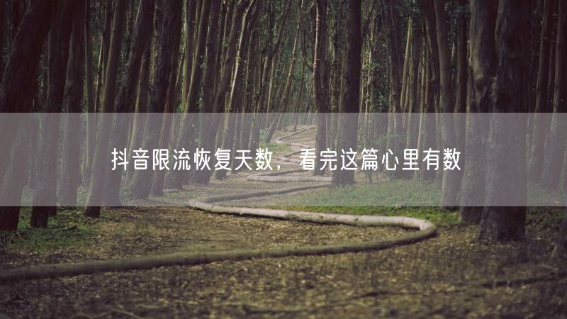 抖音限流恢复天数，看完这篇心里有数